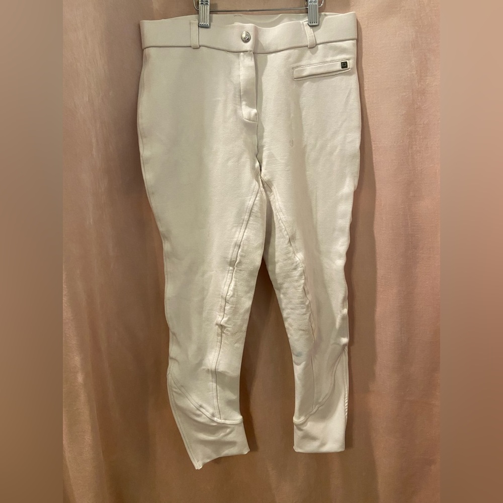 Dublin Silicone Full Seat Breeches Competition White Size 10/28